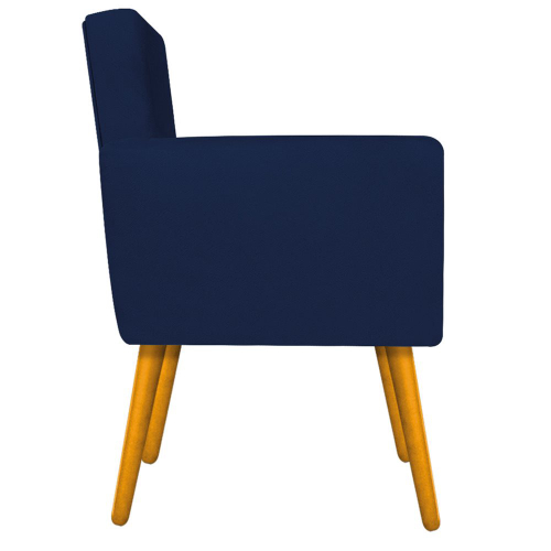 Kit 02 Poltrona Decorativa Pés Palito Beatriz Recepção Sala Quarto Recepção Suede Azul Marinho - am Decor - Imagem 4