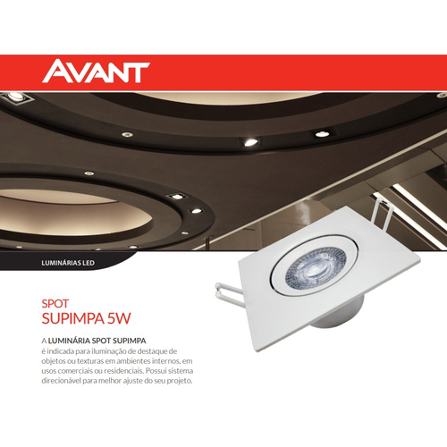 Spot Led Quadrado Embutir 5w 6500k Avant - Imagem 2