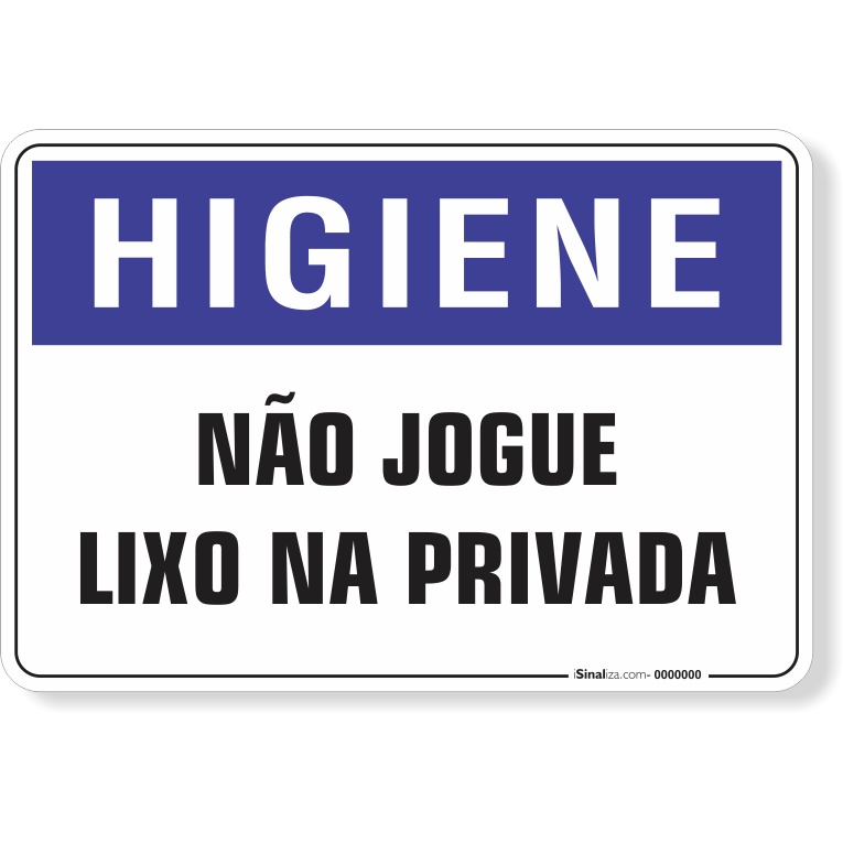 Placa de higiene jogue o lixo no lixo dê a descarga lave bem as mãos - Trik