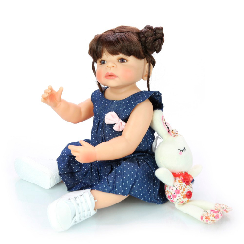 Boneca Reborn Bebe Silicone Menina Cabelo Cacheado 57cm - Bz Doll - Boneca  Reborn - Magazine Luiza