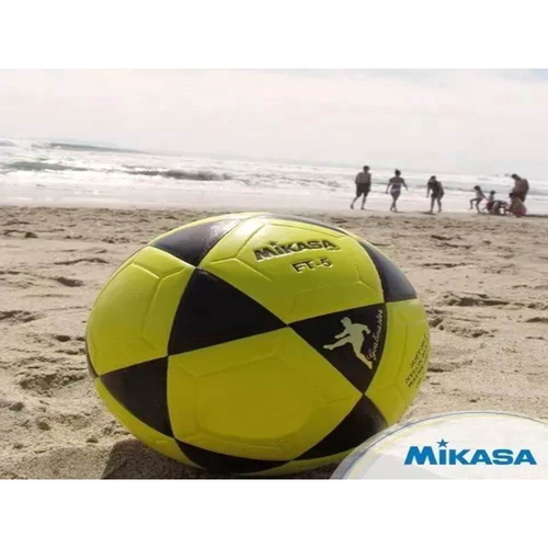 Bola Oficial de Futevôlei Mikasa FT-5 Amarela e Preta