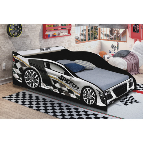 Cama Infantil Carros Com Farol Luz/led Original Disney Star Pura Magia  Vermelho/amarelo/preto