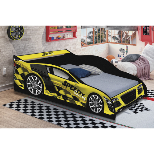 Cama Infantil Drift Amarelo, Carro De Corrida