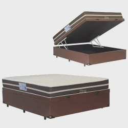 Conjunto Cama Box Com Baú Casal + Colchão De Molas - Anjos - Superlastic 138cm Menor preço em Conjunto Cama Box Com Baú Casal + Colchão De Molas - Anjos - Superlastic 138cm