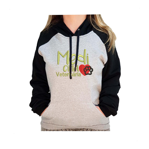 Moletom Bordado Feminino Logo Medicina Veterin ria Cora o em