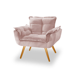 Kit 2 Poltronas Cadeiras Decorativas Opala Suede Rosê Pés Palito para Recepção Sala de Estar Consultório Escritório Quarto - am Decor Menor preço em Kit 2 Poltronas Cadeiras Decorativas Opala Suede Rosê Pés Palito para Recepção Sala de Estar Consultório Escritório Quarto - am Decor
