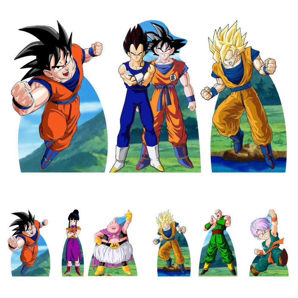 Display Adesivo Dragon Ball Goku Loiro Decoração Totem Placa - Sanja Festas