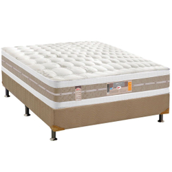 Cama Box Casal: Colchão Molas Ensacadas Castor Pocket Silver Star Air + Base crc Suede Bege(138x188) Menor preço em Cama Box Casal: Colchão Molas Ensacadas Castor Pocket Silver Star Air + Base crc Suede Bege(138x188)