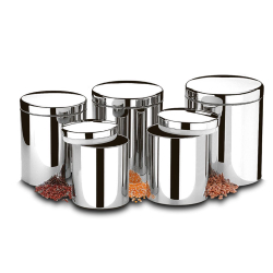Conjunto de Potes para Mantimentos com Tampa 5 Peças Suprema Brinox Menor preço em Conjunto de Potes para Mantimentos com Tampa 5 Peças Suprema Brinox