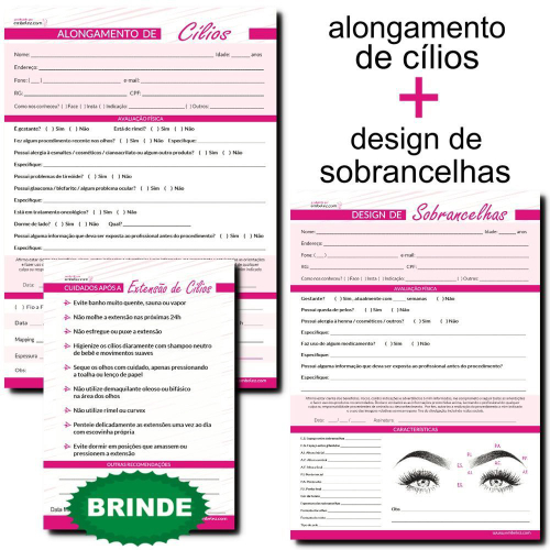 Kit Ficha Anamnese Labial + Cuidados Cliente A Mais Completa em Promoção na  Americanas