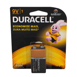 Pilha alcalina tamanho 9V - Duracell Menor preço em Pilha alcalina tamanho 9V - Duracell