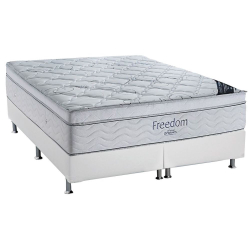 Cama Box Queen: Colchão Molas Ensacadas Ortobom SuperPocket Freedom Visco + Base crc Courano Branco(158x198) Menor preço em Cama Box Queen: Colchão Molas Ensacadas Ortobom SuperPocket Freedom Visco + Base crc Courano Branco(158x198)