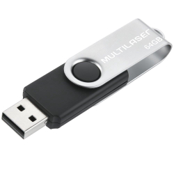 Pen Drive Twist 64GB USB 2.0 Preto PD590 1 un Multilaser Menor preço em Pen Drive Twist 64GB USB 2.0 Preto PD590 1 un Multilaser