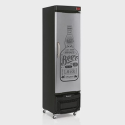 Menor preço em Cervejeira 228 Litros Frost Free Porta Cega Aço Tipo Inox GRB-23 E gw Gelopar Laterais Pretas 127v