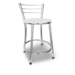 Menor preço em Banqueta Baixa Cairo Cromada Assento Branco – Itagold
