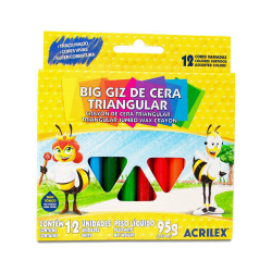 Big giz de cera triangular C/12 Menor preço em Big giz de cera triangular C/12