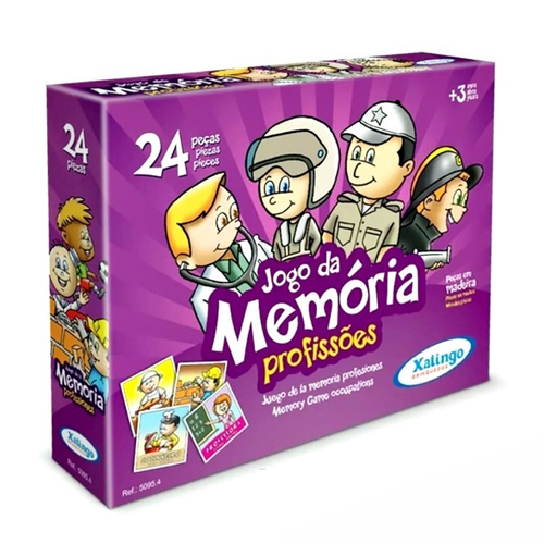 Jogo da Memoria Animais 24 Peças Xalingo