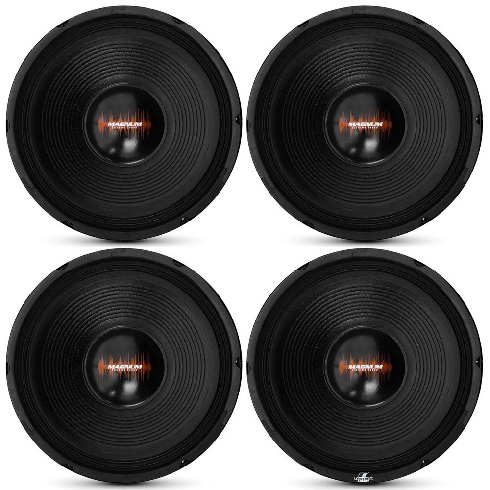 Magnum Alto Falante Woofer Trio 250w Rms Médio Grave 10 Polegadas 04 Unidades Submarino