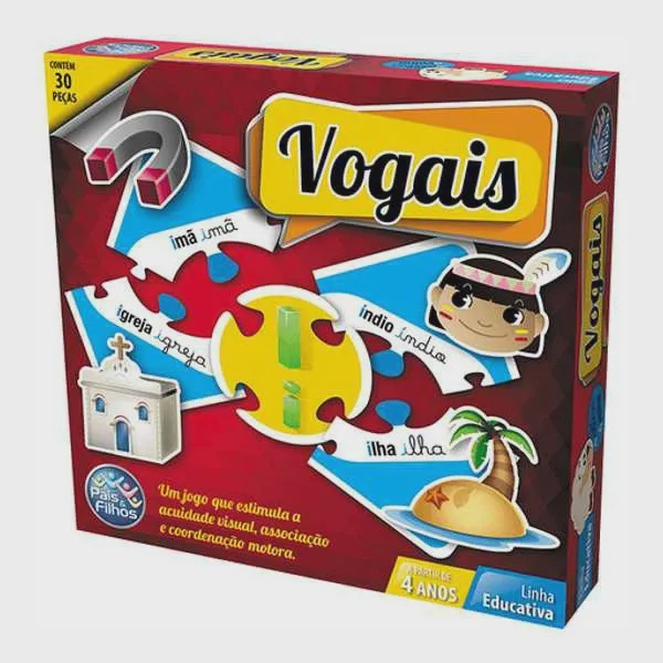 Kit Jogos Educativos Escolares 4 Anos Formar Palavras Vogais Bichos e Cores  - Pais e Filhos em Promoção na Americanas