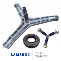 Kit eixo tripé + retentor + 3 parafusos lava E seca samsung DC97-14370E Menor preço em Kit eixo tripé + retentor + 3 parafusos lava E seca samsung DC97-14370E