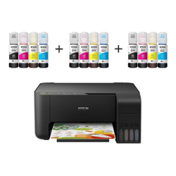 Menor preço em Impressora Multifuncional Epson Ecotank L3110 c/ 12 Refis De Tinta Original