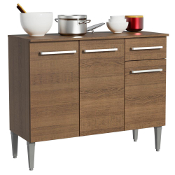 Balcão Gabinete Madesa Emilly 3 Portas e 1 Gaveta - Rustic é boa?
