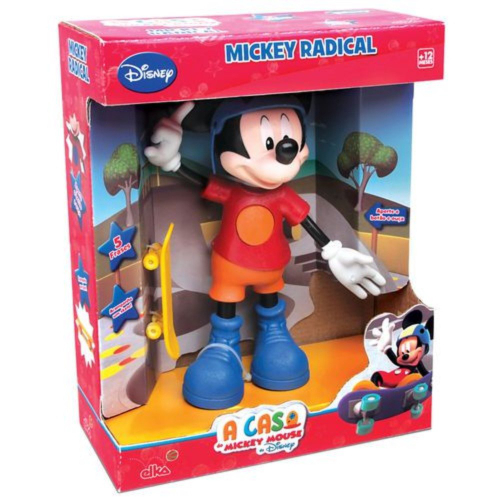 Boneco Mickey Radical Skatista Disney Com Som Elka