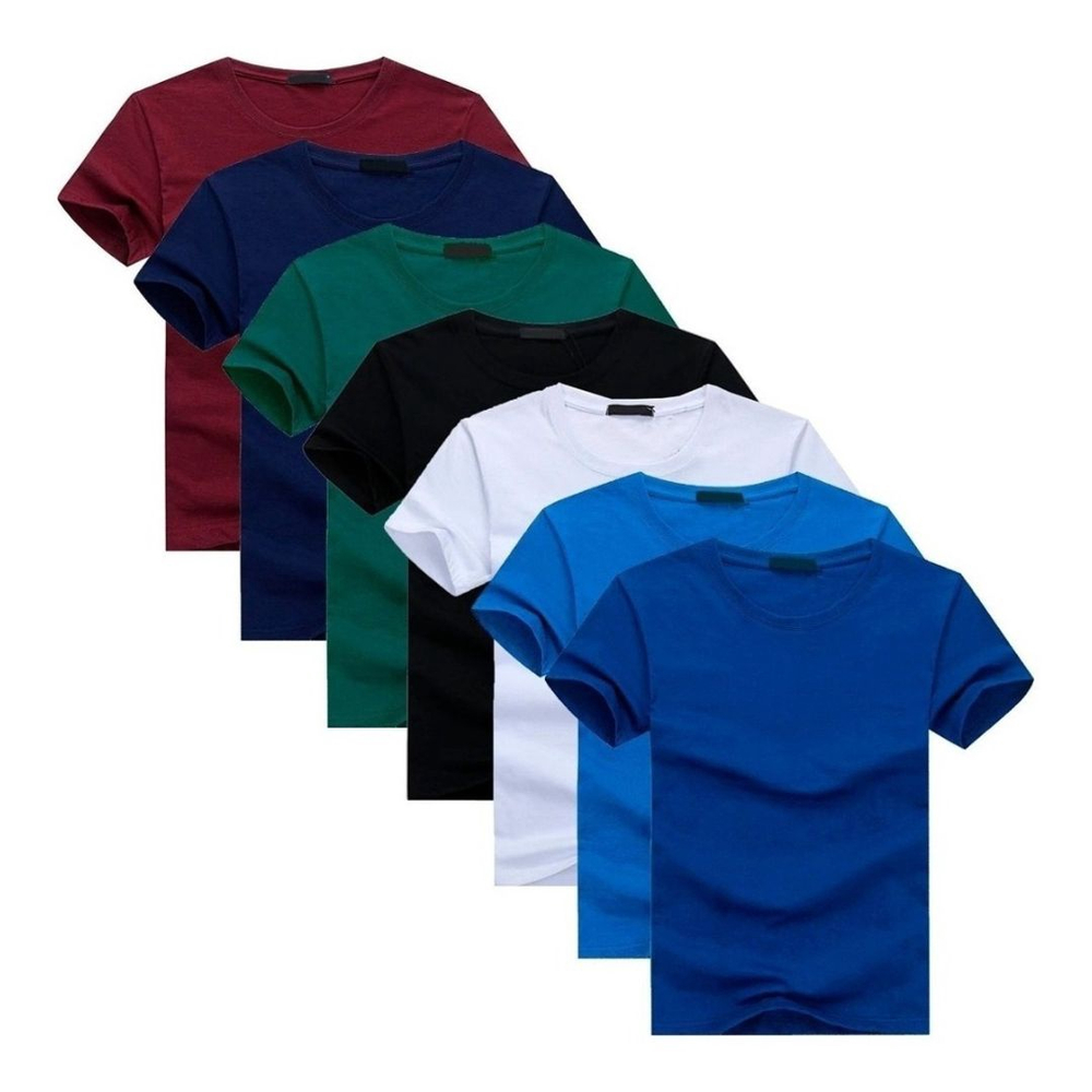 Kit 12 Camisetas Masculina Básica Lisa Camisa blusa 100 algodão fio 30