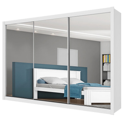 Guarda-Roupa Casal Espelhado 3 Portas E 6 Gavetas Toronto - Móveis Europa - Branco Menor preço em Guarda-Roupa Casal Espelhado 3 Portas E 6 Gavetas Toronto - Móveis Europa - Branco