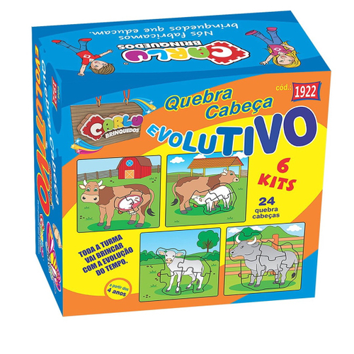 Brinquedo Educativo Quebra Cabeça Evolutivo Kit 6 Jogos - CARLU