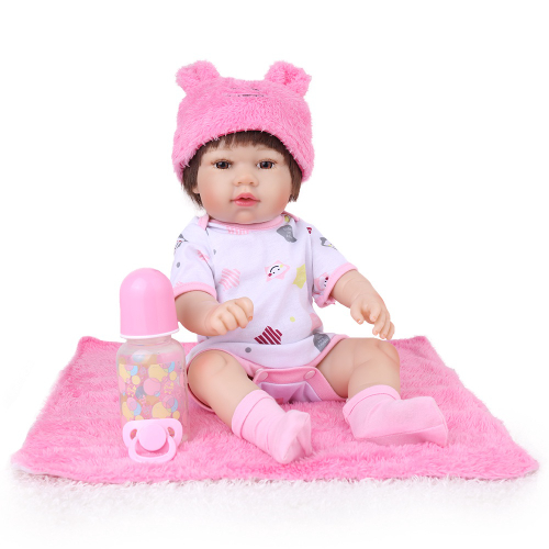 Boneca Bebe Reborn Laura Baby 47 Cm corpo todo Silicone bebê reborn cabelo  curto manta e touca rosa nas americanas