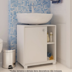 Balcão para Banheiro com 1 Porta bbn 01 - brv Móveis - Branco é boa?