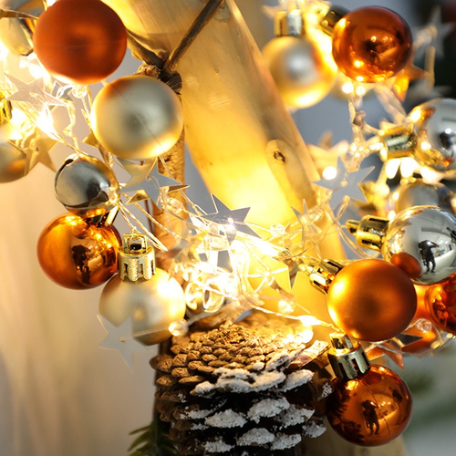Redbey 20leds 2m Laranja Amarelo Ouro Rodada Bola Sino Corda De Natal Luz Para Decoracao De Festa Em Casa Nas Americanas