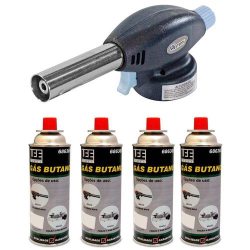 Kit Maçarico Portátil 6019 Controle Manual Da Chama + 4 Latas De Gás é boa?