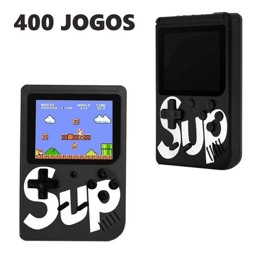 Vídeo Game Portátil 400 Jogos Internos Mini Game Sup Preto