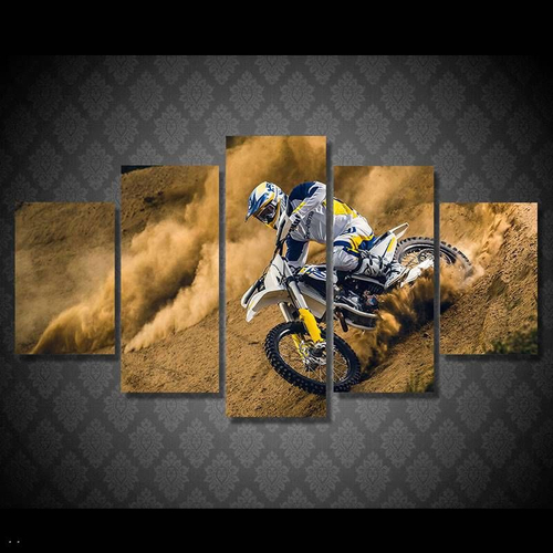 Moto, Quadro em MDF na cor preta com desenho de Moto Cross.…