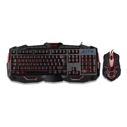 Combo Teclado E Mouse Gamer Com Fio Detalhes Azuis Menor preço em Combo Teclado E Mouse Gamer Com Fio Detalhes Azuis