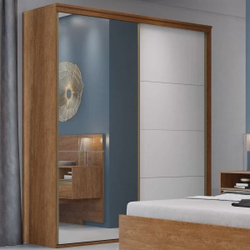 Guarda-Roupa Solteiro Porta Espelhada 2 Portas 178cm Eleganza Menor preço em Guarda-Roupa Solteiro Porta Espelhada 2 Portas 178cm Eleganza