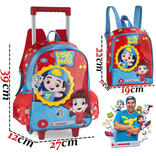 Kit Conjunto Mochila Escolar Infantil Luccas Neto Rodinhas Carrinho  Impermeável Alça De Costas Resistente Grande Vermelha Menino + Estojo Duplo  Clio na Americanas Empresas