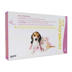 Antipulgas E Carrapatos Zoetis Revolution 6% Para Cães E Gatos Até 2,5 Kg - 3 Ampolas De 0,25 Ml Menor preço em Antipulgas E Carrapatos Zoetis Revolution 6% Para Cães E Gatos Até 2,5 Kg - 3 Ampolas De 0,25 Ml