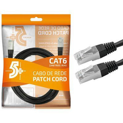 Menor preço em Cabo de Rede Patch Cord Cat6 ftp 2M Blindado 5 + (Preto)