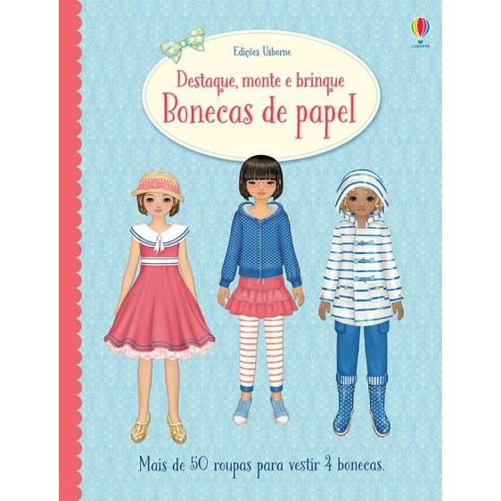 Livro: CASINHA DE PAPEL + BONECA + ROUPAS - KIT 3