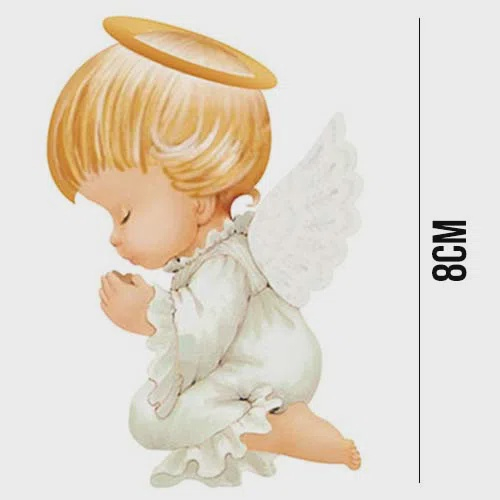 O desenho de um anjo com uma auréola.