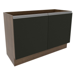 Balcão Gabinete de Pia Madesa Glamy 120 cm 2 Portas - Rustic/Preto Menor preço em Balcão Gabinete de Pia Madesa Glamy 120 cm 2 Portas - Rustic/Preto