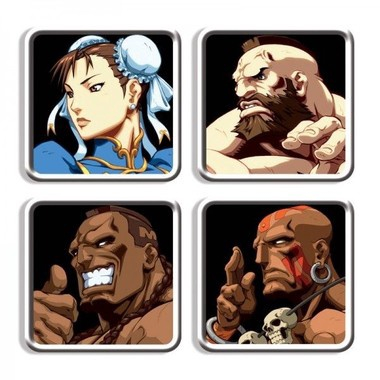 Porta Copos Street Fighter Personagens F II HD Remix