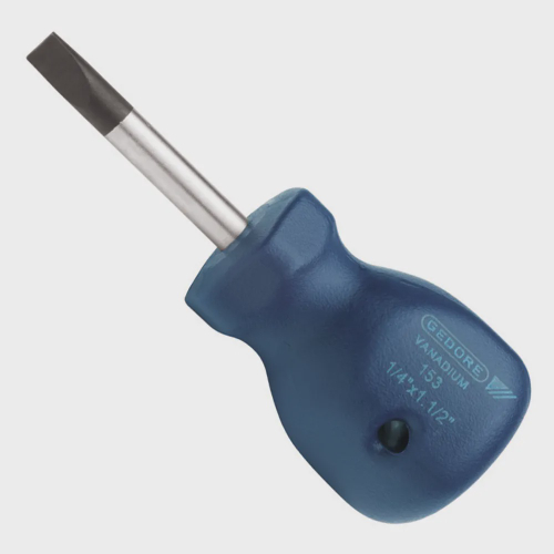 Chave de Fenda Ponta Paralela 1 Peça Toco Aço Cromo Vanádio 3/16x1.1/2 Gedore 036.250