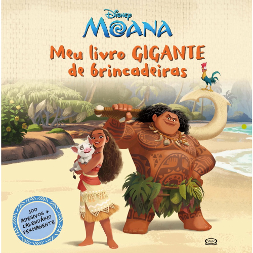 2 livros infantis colorir Moana Disney com lápis de cor + massinha