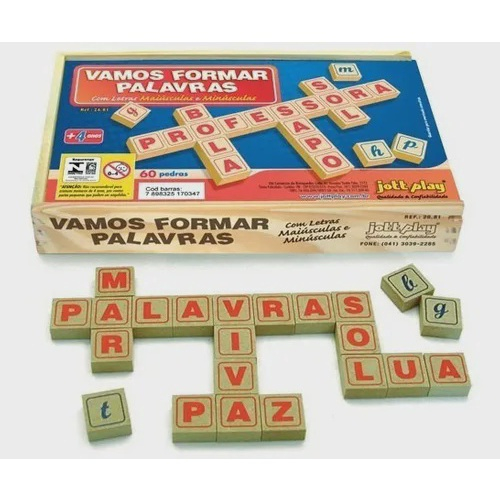 Jogo Educativo De Alfabetização Formando Palavras Em Madeira em Promoção na  Americanas