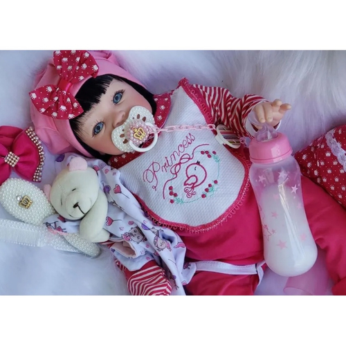 Boneca Bebe Reborn Yasmin Maitê Vermelho Cegonha Reborn Dolls Mais 24  Acessórios 48cm em Promoção na Americanas