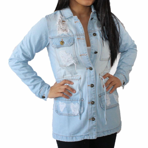 camisa jeans feminina lady rock